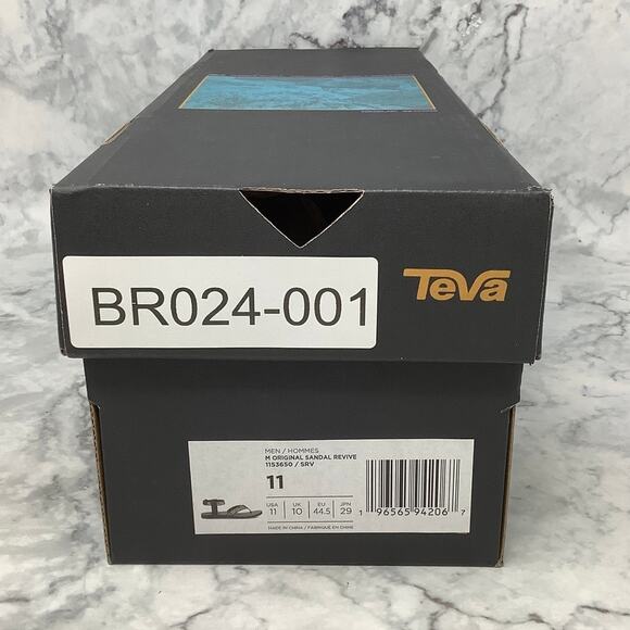 Teva Mens 11 Black Original Sandals Revive Ankle Strap Outdoor Beach 80s BR24-1 - Picture 10 of 10